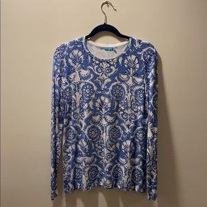 J. McLaughlin blue print sweater.  Size small.